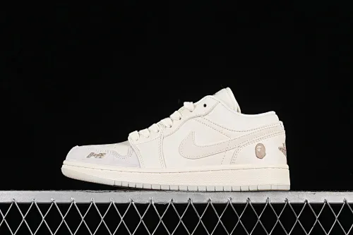 All categories Air Jordan Jordan series basketball shoes Air Jordan 1 Low High-end customized low-top sneakers Air Jordan 1 Low AJ1 Joe 1 Bape joint-Zhuba stitching High-end customized low-top basketball shoes LJ6688-002